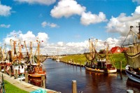 Der Hafen von Greetsiel an der Nordsee