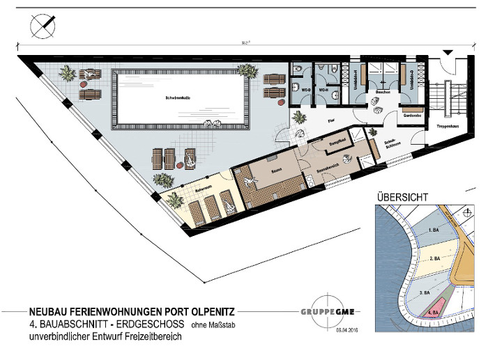 Unverbindlicher Entwurf des Freizeitbereichs der Residenz Bollwark an der Ostsee