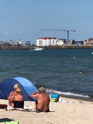 Bautenstand am 24. Juli 2018, Residenz Bollwark in Olpenitz-Hafen, Ostsee